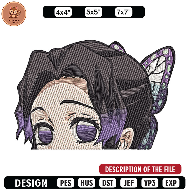 Shinobu Peeker Embroidery Design, Demon slayer Embroidery, Embroidery File, Anime Embroidery, Digital download.jpg