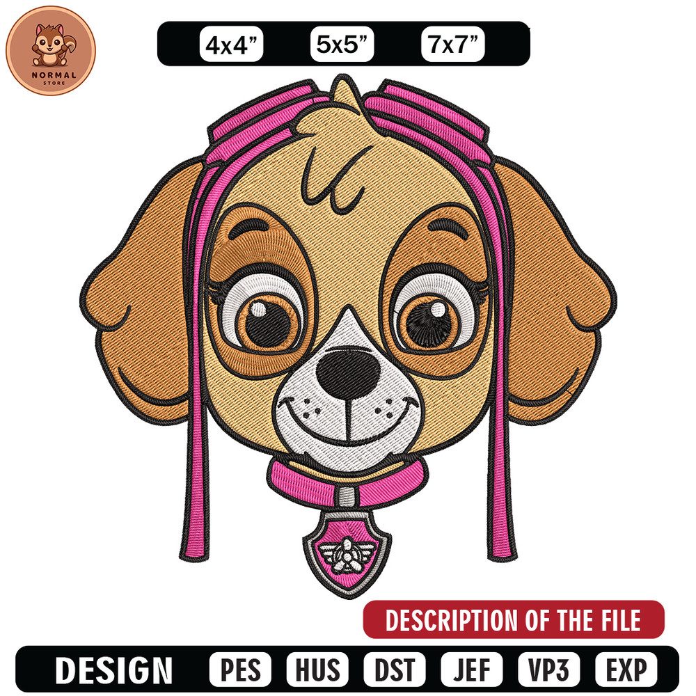 Skye dog Embroidery Design, Paw patrol Embroidery, Embroidery File, Anime Embroidery, Anime shirt, Digital download..jpg