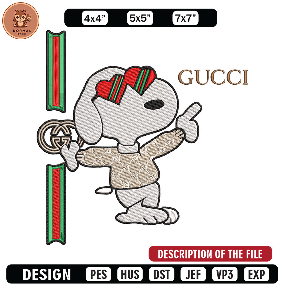 Snoopy x gucci Embroidery Design, Peanuts Embroidery, Embroidery File, Gucci Embroidery, Anime shirt, Digital download.jpg