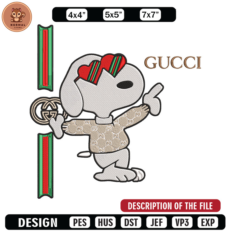 Snoopy x gucci Embroidery Design, Peanuts Embroidery, Embroidery File, Gucci Embroidery, Anime shirt, Digital download.jpg