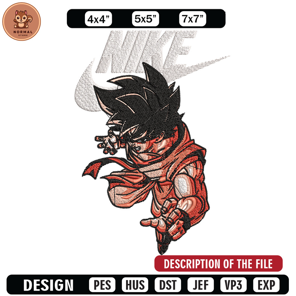 Son Goku Nike Embroidery design, Dragon ball Embroidery, Nike design, anime shirt, Embroidery file, Instant download.jpg