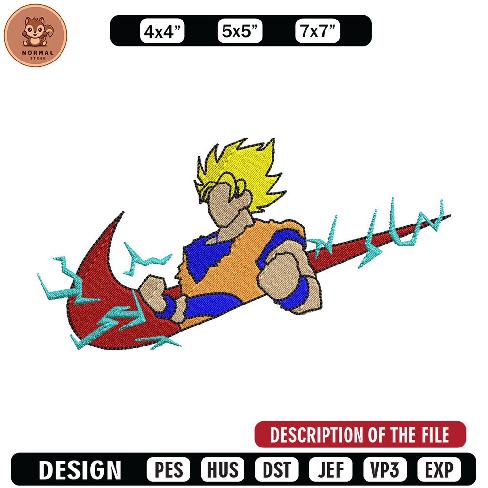 Songoku nike embroidery design, Dragon ball embroidery, Nike design, anime design, anime shirt, Digital download.jpg