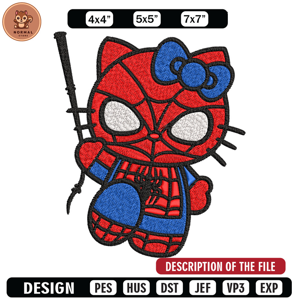 Spiderman Hellokitty Embroidery design, Hellokitty Embroidery, cartoon design, Embroidery File, Digital download..jpg