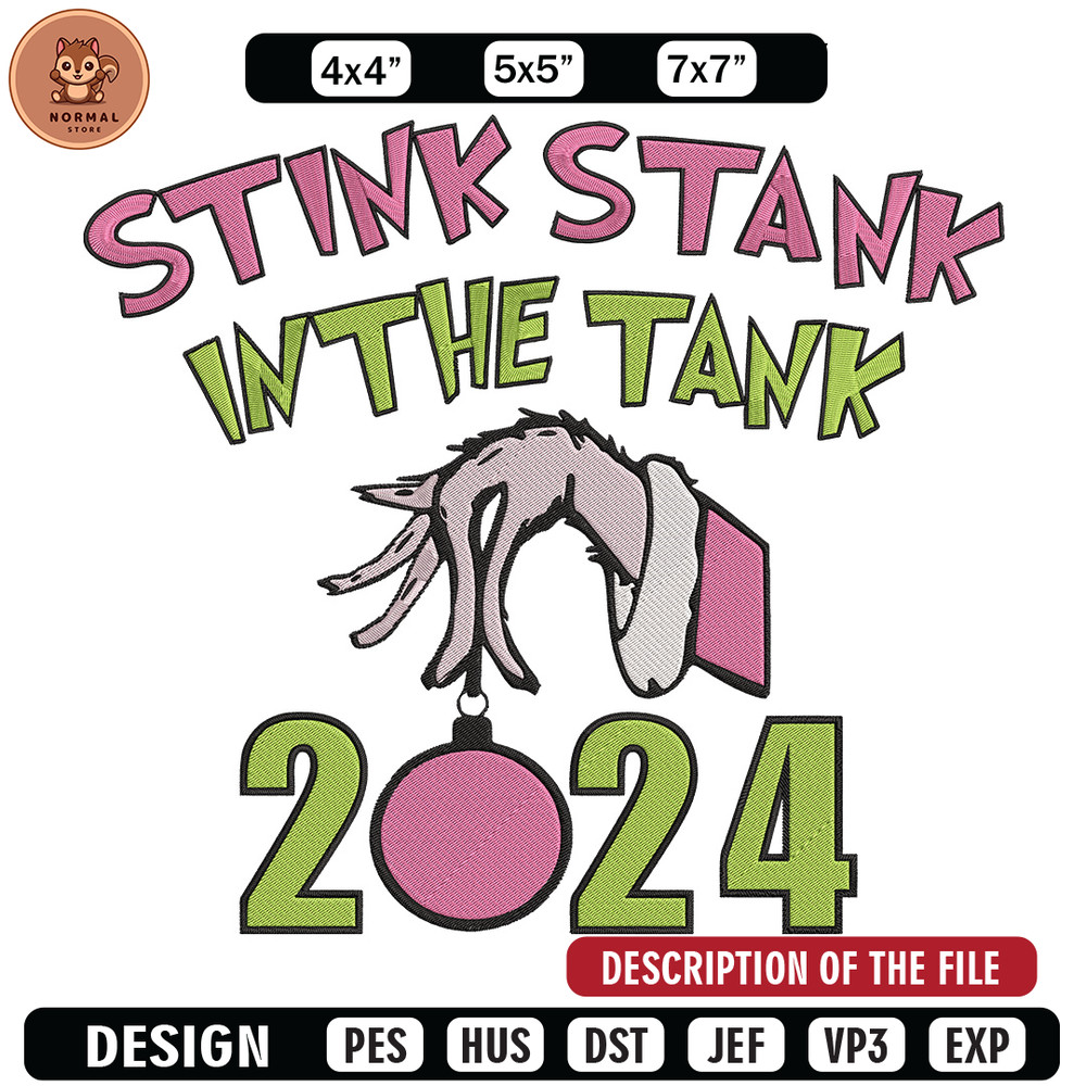 Stink stank Embroidery Design, Grinch Embroidery, Embroidery File, Chrismas Embroidery, Anime shirt, Digital download..jpg