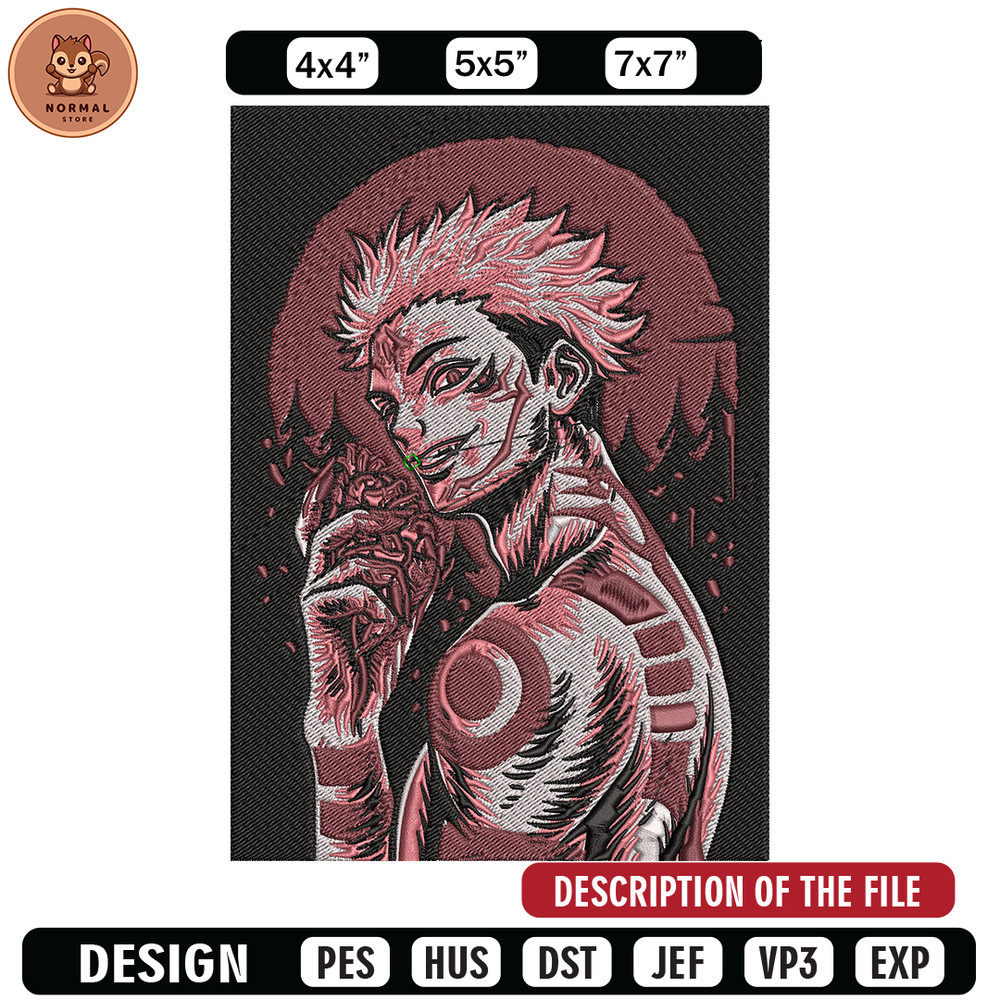 Sukuna poster Embroidery Design,Jujutsu Embroidery,Embroidery File, Anime Embroidery, Anime shirt, Digital download..jpg