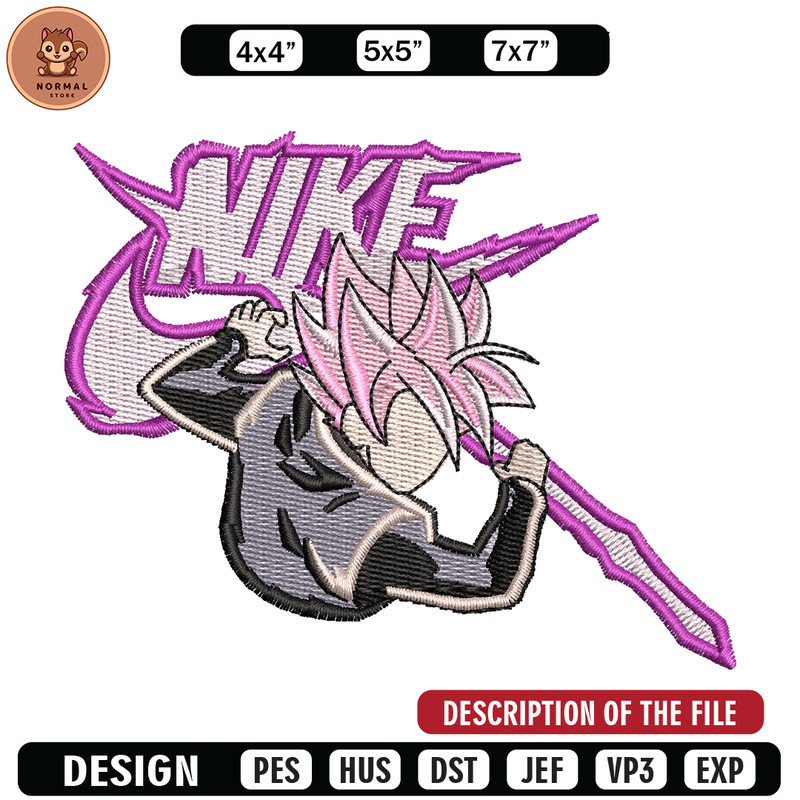 Super Saiyan rose embroidery design, Dragon ball embroidery, Nike design, anime design, anime shirt, Digital download.jpg