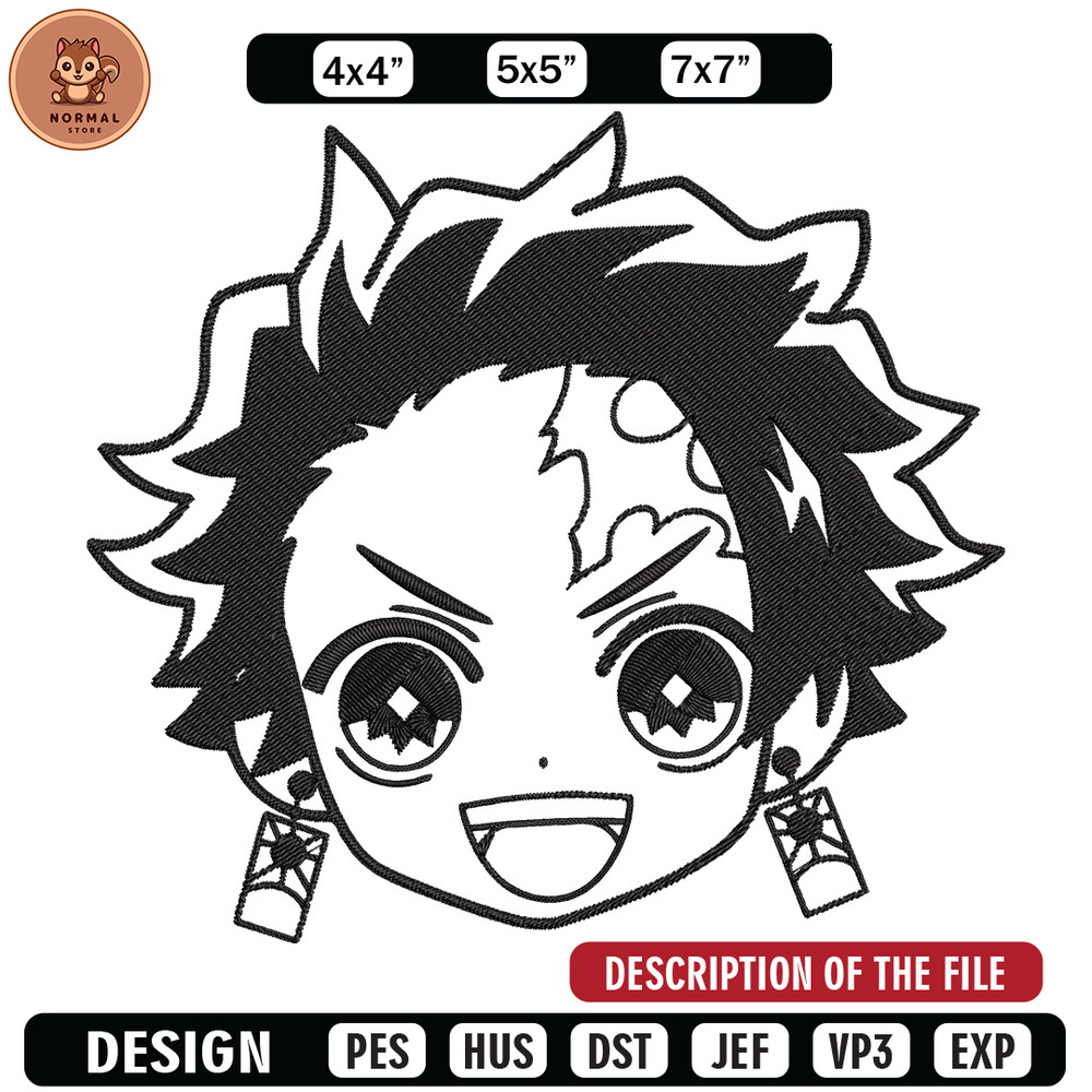 Tanjiro chibi Embroidery Design,Demon slayer Embroidery,Embroidery File,Anime Embroidery,Anime shirt, Digital download.jpg