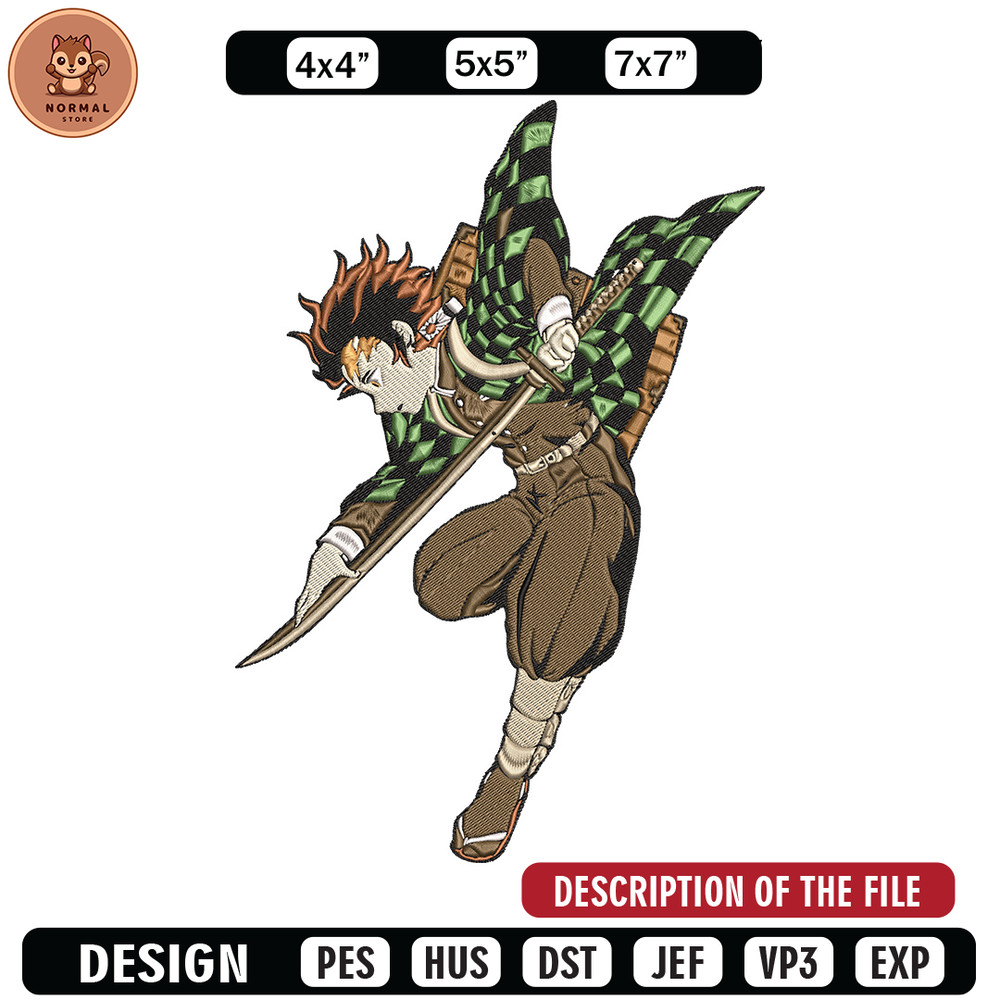 Tanjiro Embroidery Design, Demon slayer Embroidery, Embroidery File, Anime Embroidery, Anime shirt, Digital download..jpg
