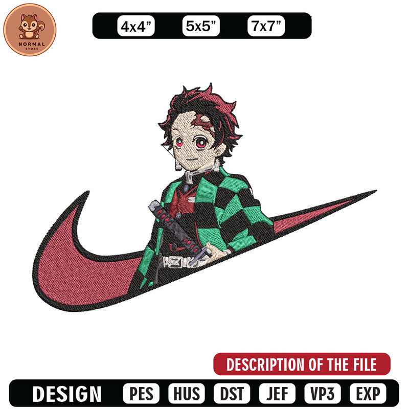 Tanjiro x nike Embroidery Design, Demon slayer Embroidery, Embroidery File, Nike Embroidery,Anime shirt,Digital download.jpg