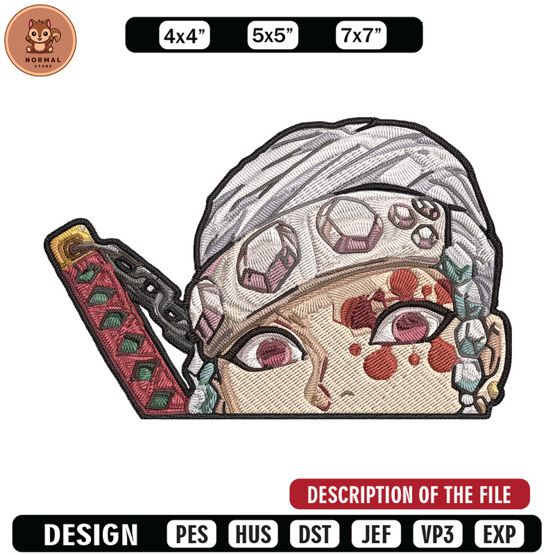 Tengen Peeker Embroidery Design, Demon slayer Embroidery, Embroidery File, Anime Embroidery, Digital download.jpg