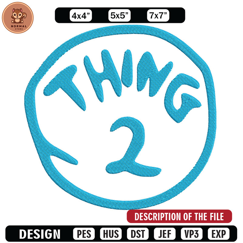 Thing 2 Embroidery Design, Embroidery File, logo Embroidery, logo shirt, Embroidery design, Digital download..jpg