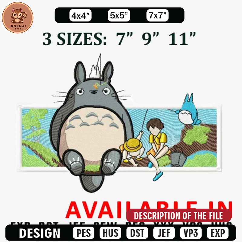 Totoro embroidery design, Anime Embroidery, Anime shirt, Anime design, Embroidered shirt, digital download.jpg