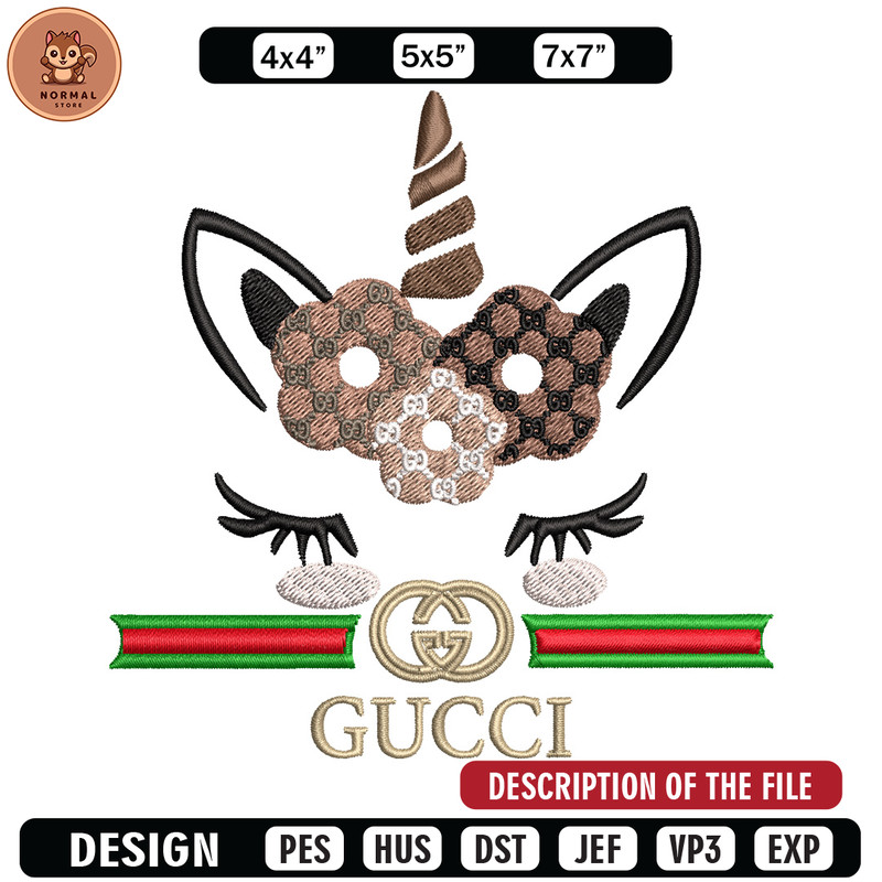 Unicorn gucci Embroidery Design, Gucci Embroidery, Embroidery File, Brand Embroidery, Logo shirt, Digital download.jpg