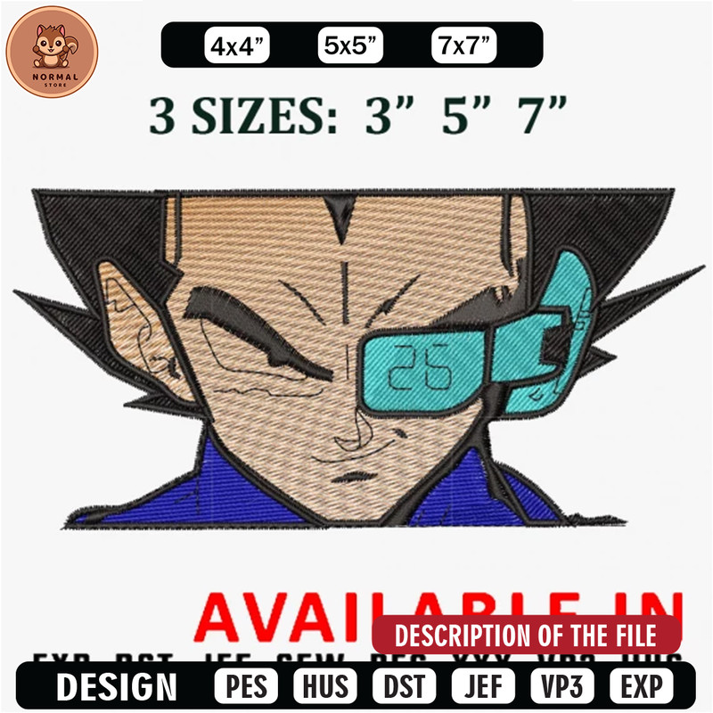 Vegeta saiyan eyes embroidery design, Anime Embroidery, Anime shirt, Anime design, Embroidered shirt, digital download.jpg
