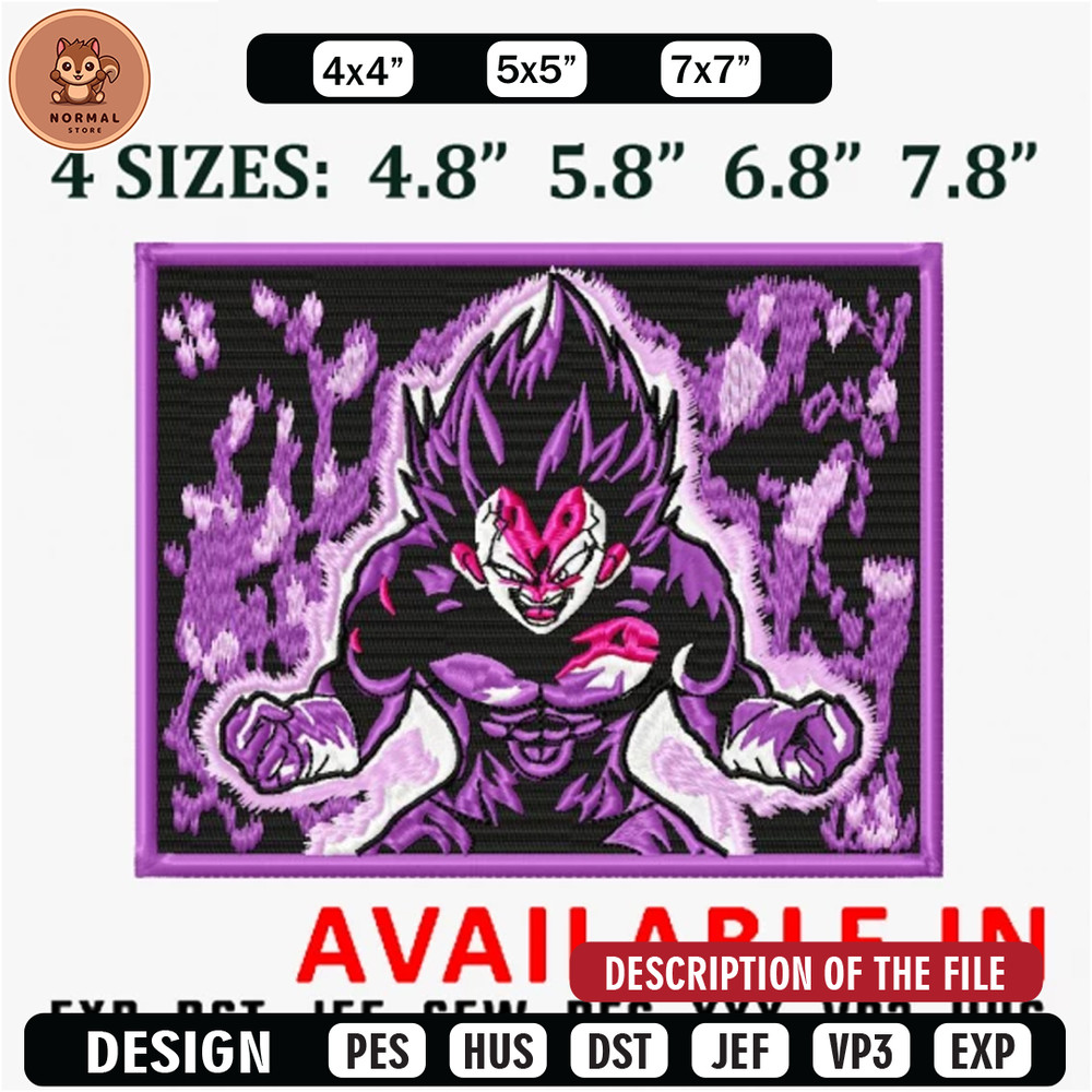 Vegeta ultra ego embroidery design, Anime Embroidery, Anime shirt, Anime design, Embroidered shirt, digital download.jpg