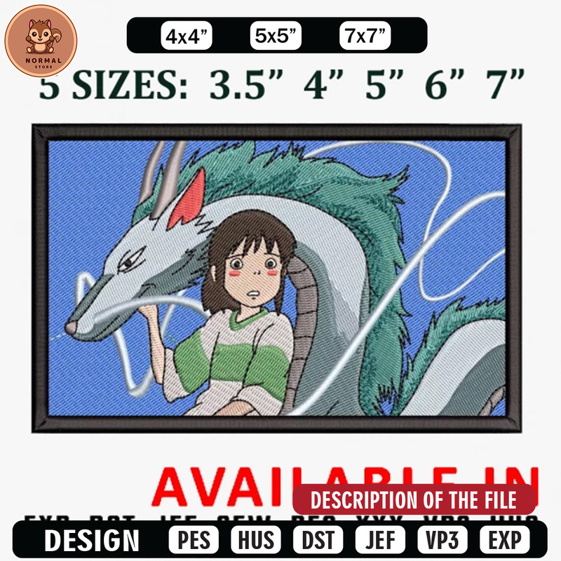 Viaje de chihiro embroidery design, Anime Embroidery, Anime shirt, Anime design, Embroidered shirt, digital download.jpg