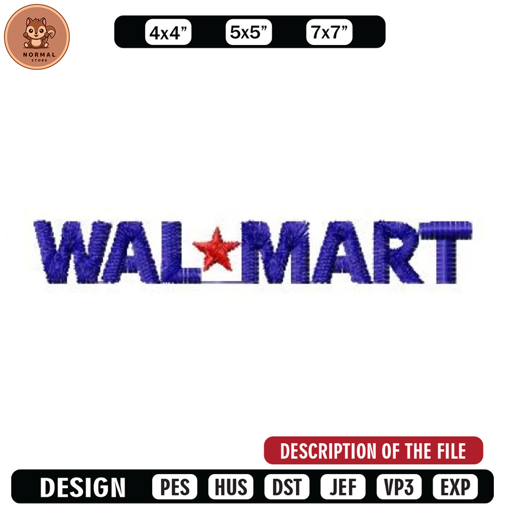 Walmart logo embroidery design, Embroidered shirt, Brand Embroidery, Brand design, Brand shirt, digital download.jpg