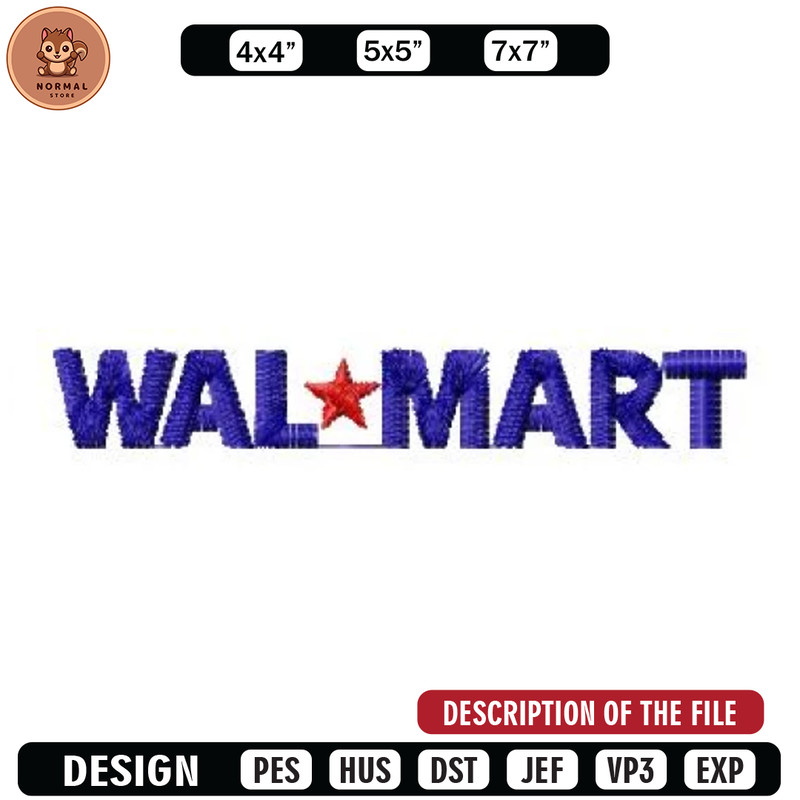 Walmart logo embroidery design, Embroidered shirt, Brand Embroidery, Brand design, Brand shirt, digital download.jpg