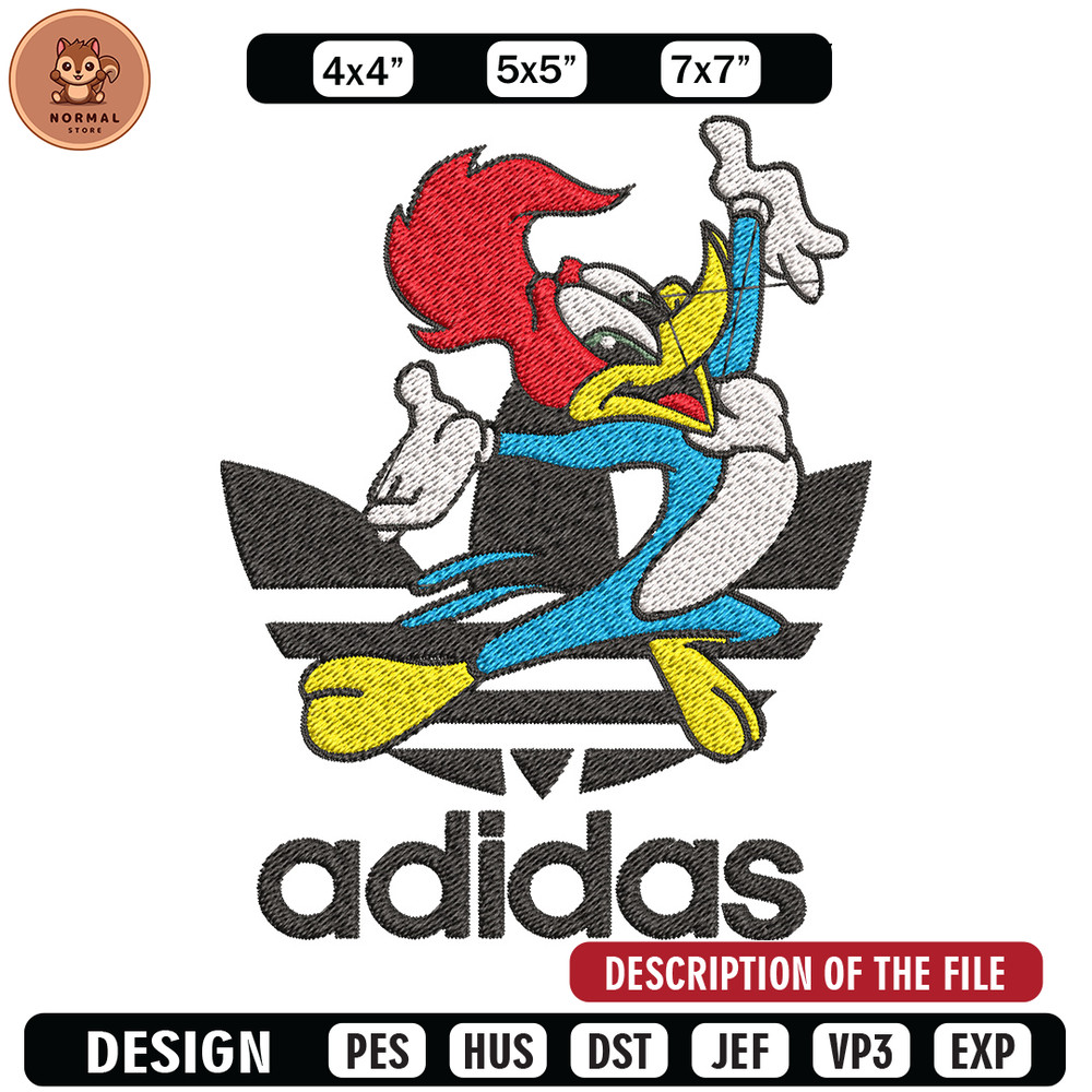 Woody cartoon Embroidery Design, Adidas Embroidery, Embroidery File, Brand Embroidery, Logo shirt, Digital download.jpg