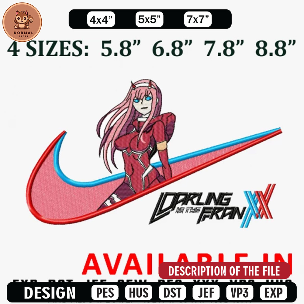 Zerotwo x swoosh embroidery design, Anime Embroidery, Anime design, Embroidered shirt, Anime shirt, digital download.jpg