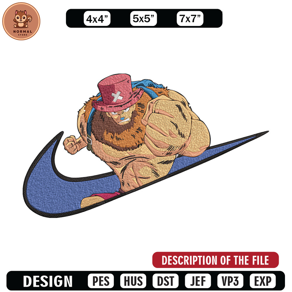 Choper x nike Embroidery Design, One piece Embroidery, Embroidery File, Nike Embroidery, Anime shirt, Digital download.jpg