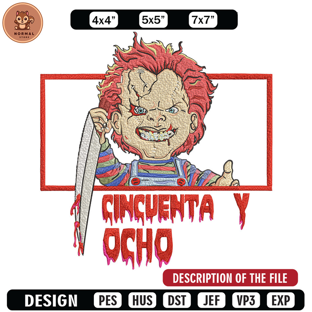 Chucky box Embroidery Design, Horror Embroidery, Embroidery File, Anime Embroidery, Anime shirt, Digital download.jpg