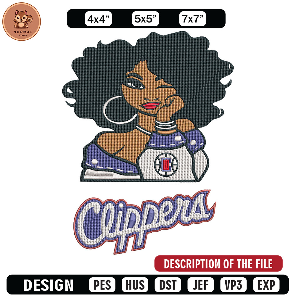 Clippers girl embroidery design, NBA embroidery,Sport embroidery,Embroidery design,Logo sport embroidery.jpg