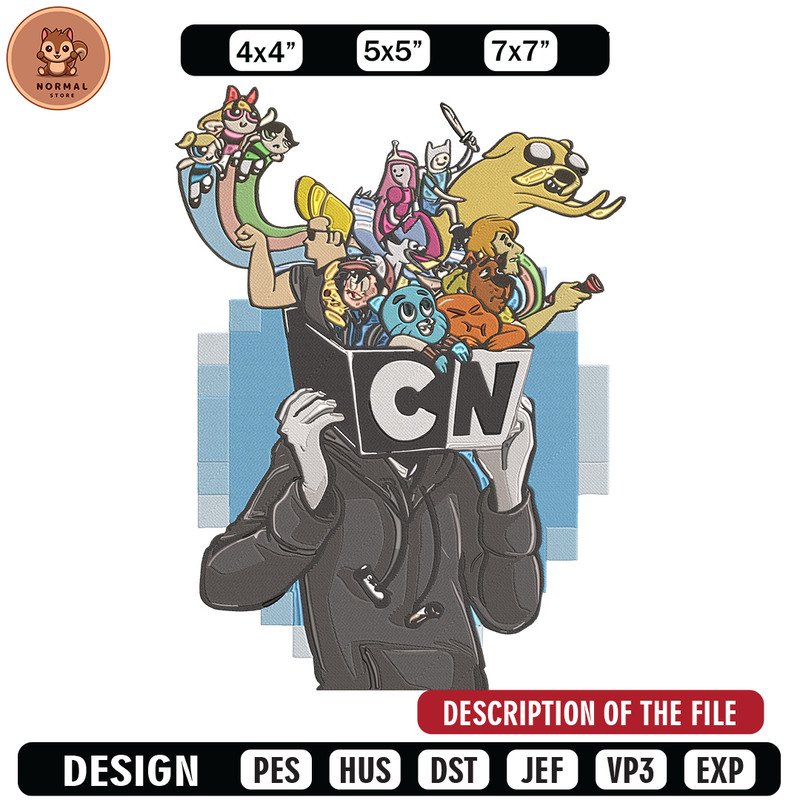 CN character Embroidery Design, CN cartoon Embroidery, Embroidery File, Anime Embroidery, Anime shirt, Digital download.jpg