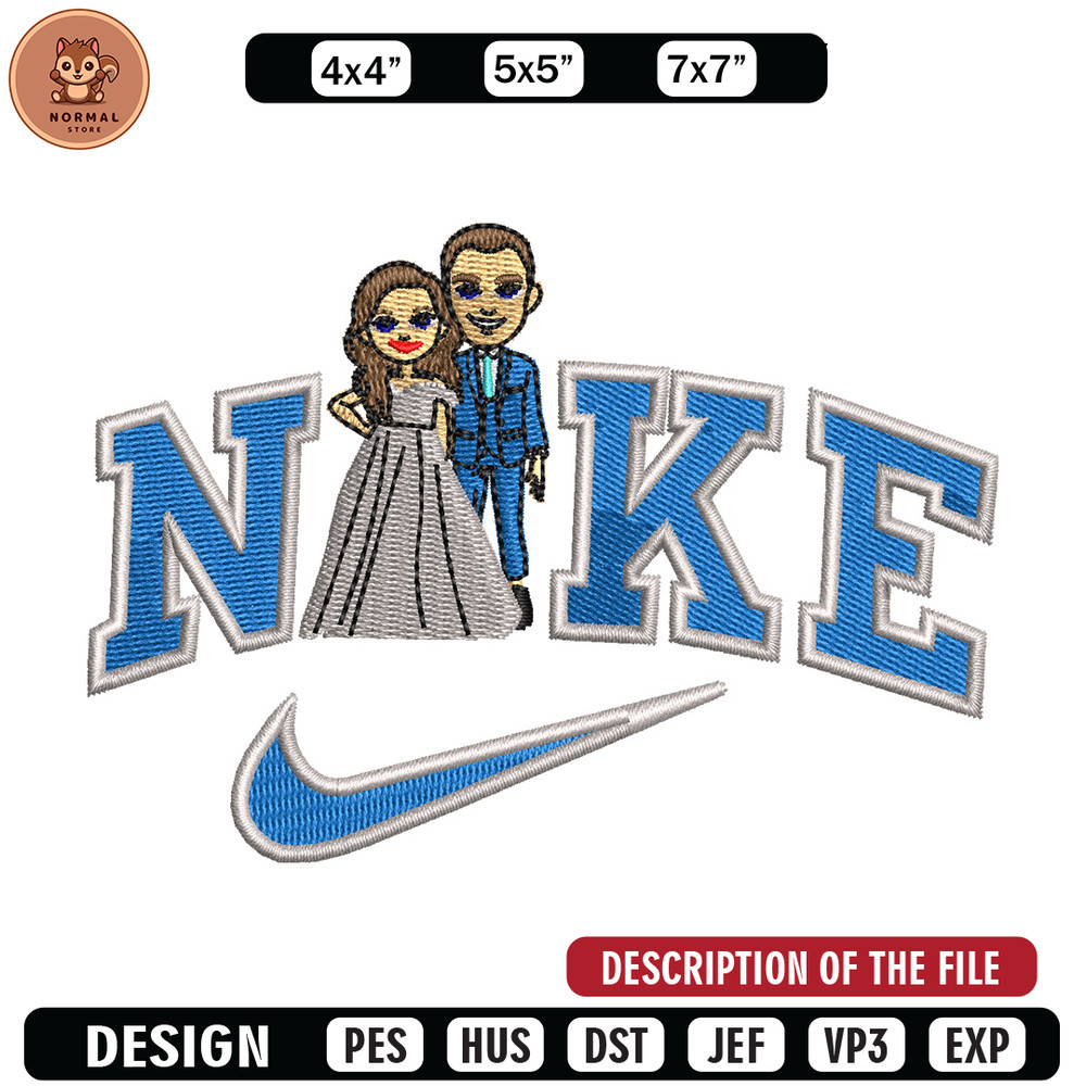 Couple x nike embroidery design, Couple embroidery, Nike design, Embroidery shirt, Embroidery file, Digital download.jpg