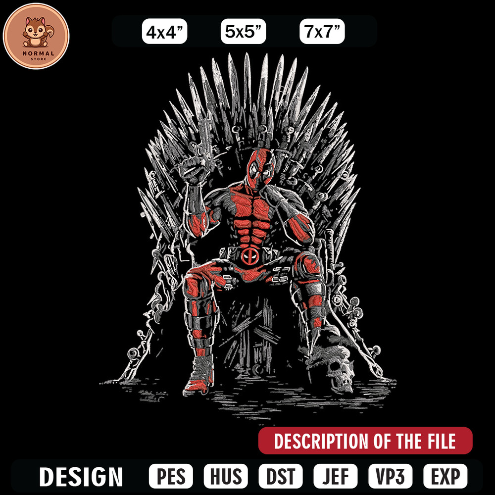 Deadpool king Embroidery Design, Deadpool Embroidery, Embroidery File, Anime Embroidery, Anime shirt, Digital download.jpg