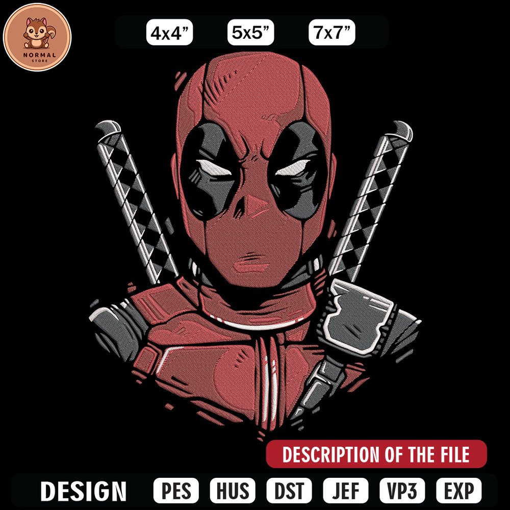 Deadpool poster Embroidery Design, Deadpool Embroidery, Embroidery File, Anime Embroidery, Anime shirt, Digital download.jpg