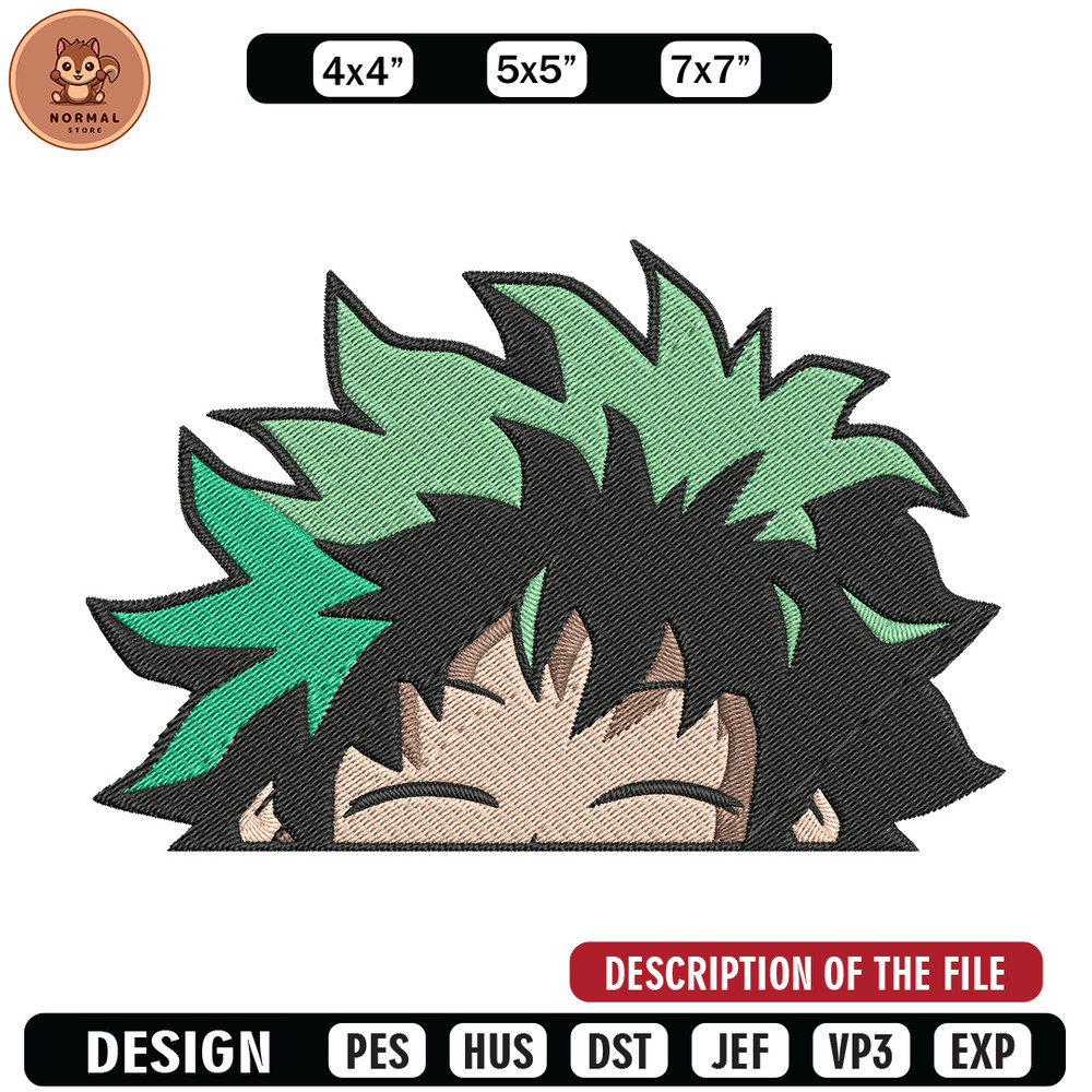 Deku Peek Embroidery Design, Mha Embroidery, Embroidery File, Anime Embroidery, Anime shirt, Digital download..jpg