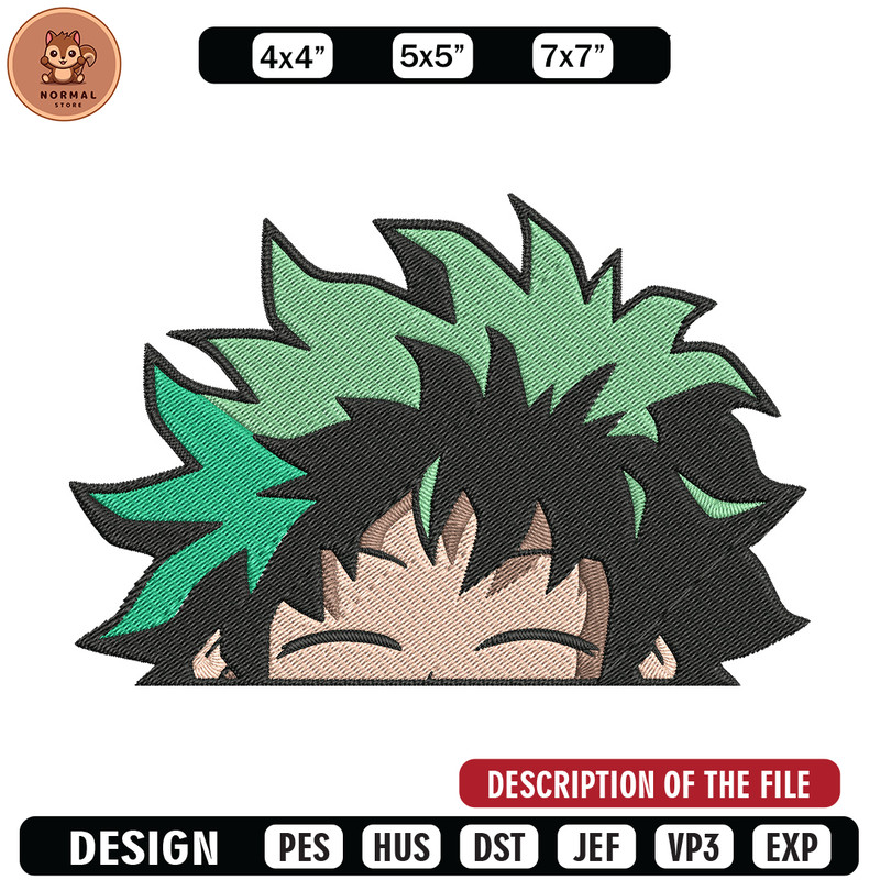 Deku Peek Embroidery Design, Mha Embroidery, Embroidery File, Anime Embroidery, Anime shirt, Digital download..jpg