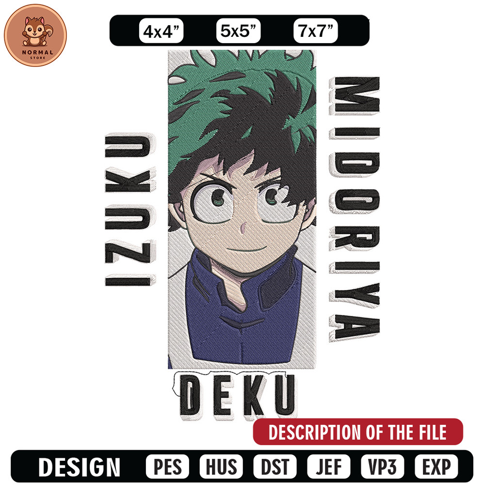 Deku poster Embroidery Design, Mha Embroidery, Embroidery File, Anime Embroidery, Anime shirt, Digital download.jpg