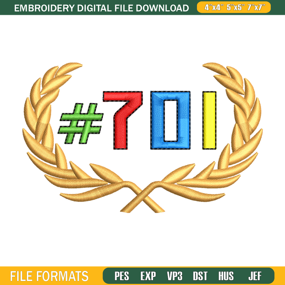 701 logo embroidery design, 701 logo embroidery, embroidery file, logo design, logo shirt, Digital download.jpg