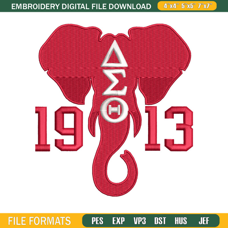 1913 elephant embroidery design, Logo embroidery, Embroidery file, Embroidery shirt, Emb design, Digital download.jpg