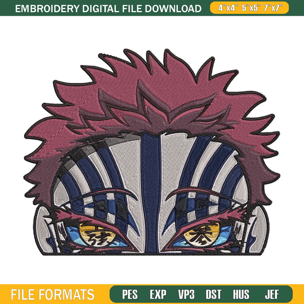 Akaza Embroidery Design, Demon slayer Embroidery, Embroidery File, Anime Embroidery, Anime shirt, Digital download.jpg