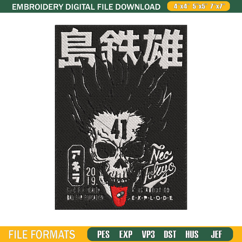Akira 41 Poster Embroidery Design, Akira Embroidery, Embroidery File,Anime Embroidery, Anime shirt, Digital download..jpg