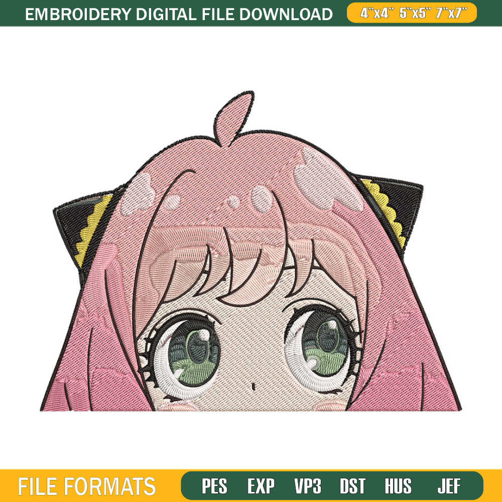 Anya Peek Embroidery Design, Spy x family Embroidery, Embroidery File, Anime Embroidery, Anime shirt, Digital download..jpg