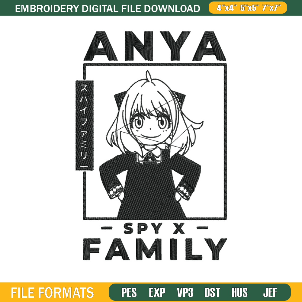 Anya poster Embroidery Design, Spy x family Embroidery, Embroidery File, Anime Embroidery, Anime shirt, Digital download.jpg