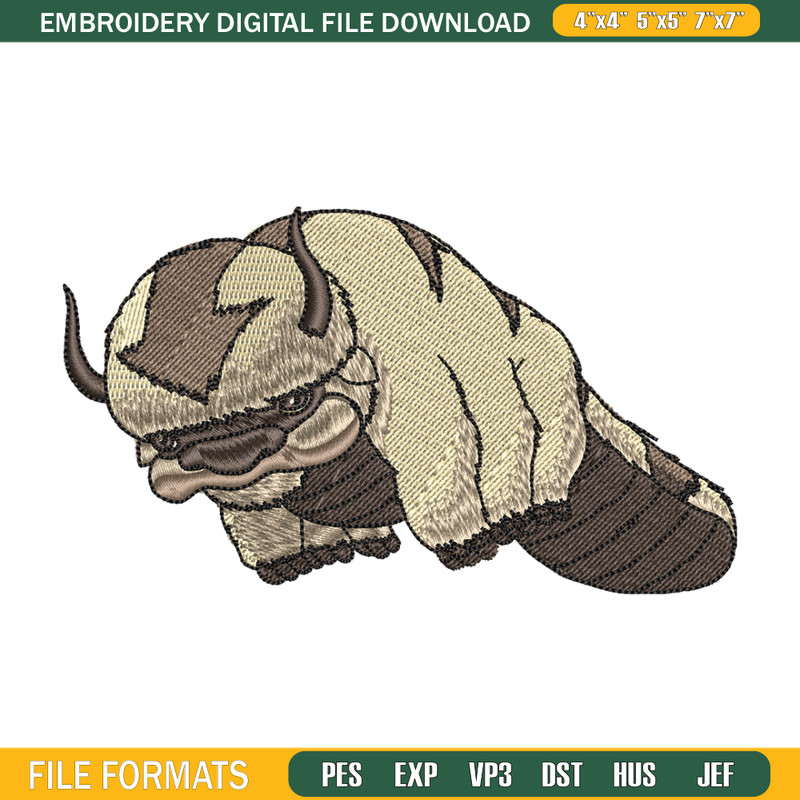 Appa embroidery design, Avatar cartoon embroidery, embroidery file, cartoon design, cartoon shirt, Digital download.jpg