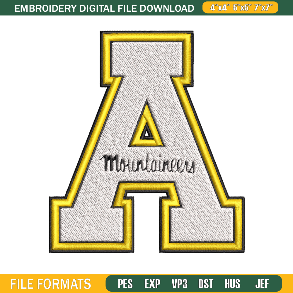 Appalachian State Mountaineers embroidery design, logo embroidery, logo Sport, Sport embroidery, NCAA embroidery..jpg