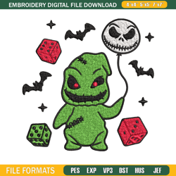 baby oogie boogie balloon embroidery design, halloween embroidery, halloween design, embroidery file289