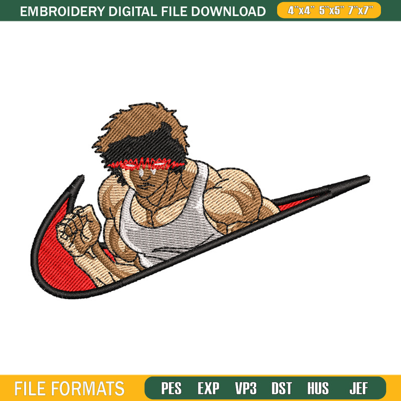 Baki angry face nike embroidery design, Baki embroidery, Nike design, anime design, anime shirt, Digital download.jpg