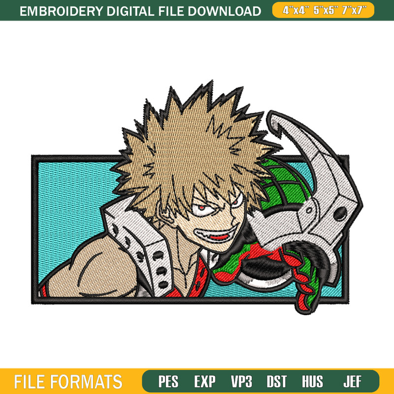 Bakugou embroidery design, My Hero Academia embroidery, Logo design, anime design, anime shirt, Digital download.jpg