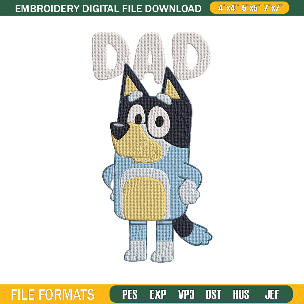 Bandit Heeler Embroidery, Bluey Cartoon Embroidery, cartoon Embroidery, Embroidery File, cartoon shirt, digital download.jpg