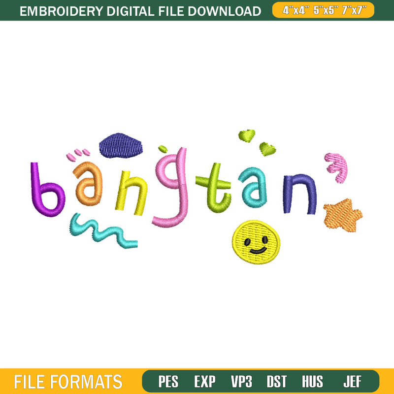 Bangtan embroidery design, Logo embroidery, Embroidery file, Embroidery shirt, Emb design, Digital download.jpg