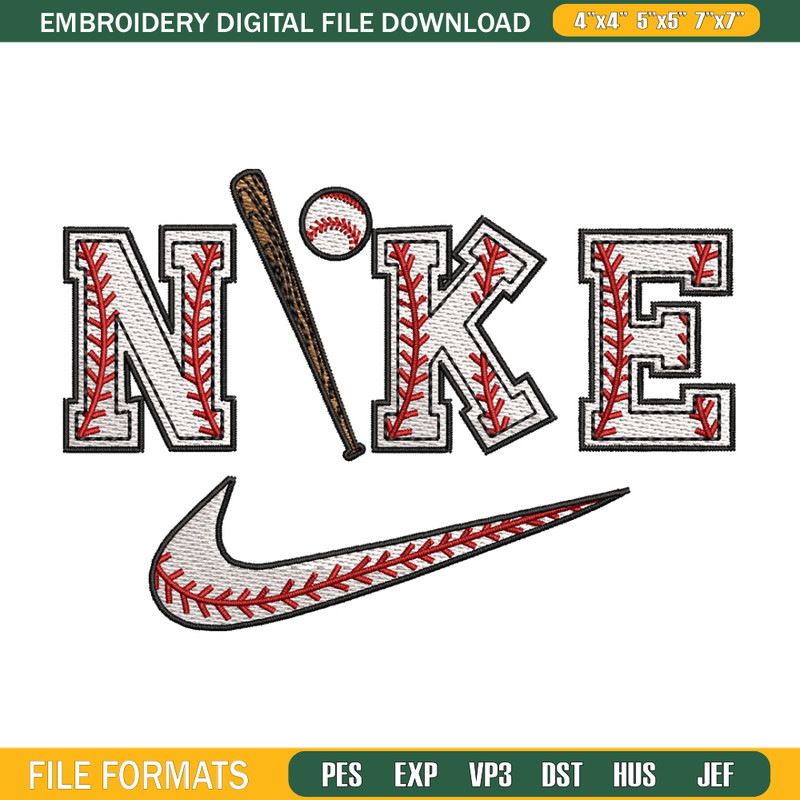 Baseball x nike embroidery design, Baseball embroidery, Nike design, Embroidery shirt, Embroidery file, Digital download.jpg