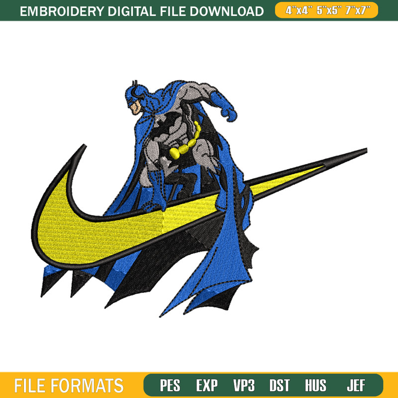 Batman Nike Logo embroidery design, Batman embroidery, Nike design, Logo shirt, movie shirt, digital download 1.jpg