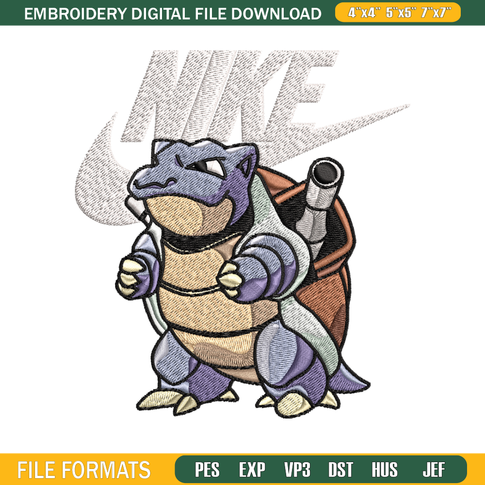 Blastoise Pokemon Nike Embroidery design, Pokemon Embroidery, Nike design, Embroidery file, Instant download..jpg